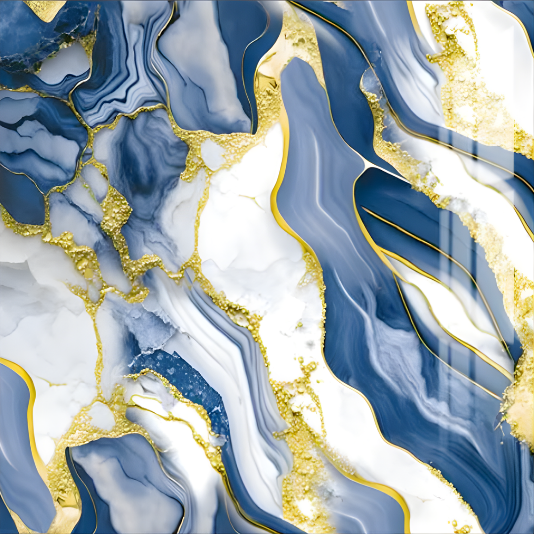 Marble Blue Ocean Gold Wallpaper WL013