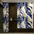 Marble Blue Gold Wallpaper WL014