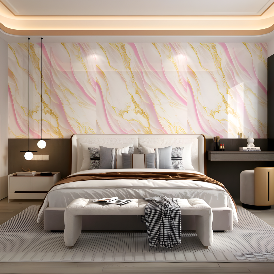 Marble Pink Gold Wallpaper WL015