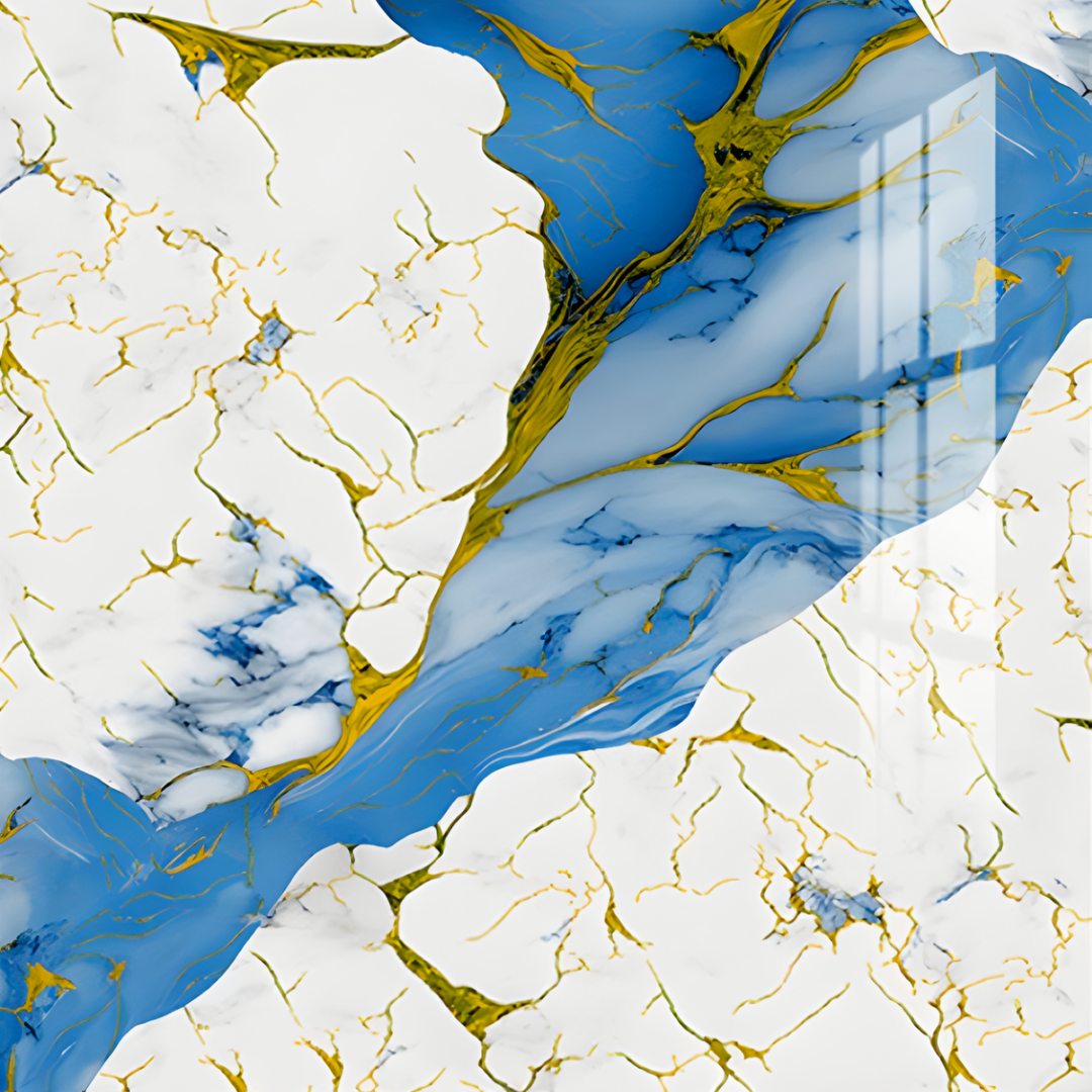 Marble Blue Stained Wallpaper WL016