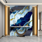 Marble Blue Gold Wallpaper WL017