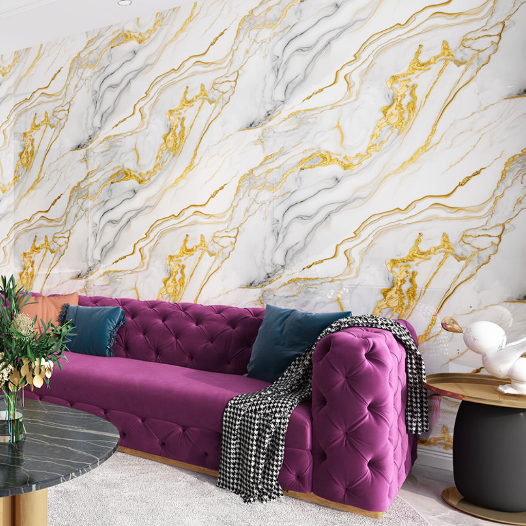 Marble Gold Lining Wallpaper GD04
