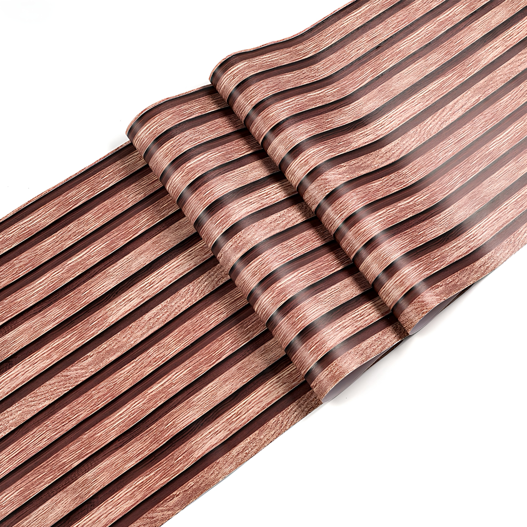 Elegant Wood Panel Wallpaper Brown