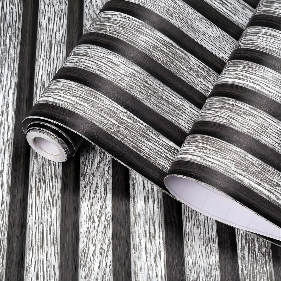 Elegant Wood Panel Wallpaper Grey